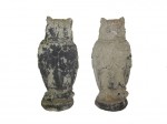 Pair of Beautifully Sculpted Stone Owls
