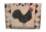 Mounted Rooster Hooked Rug