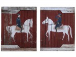 Folky Painted 19th Century Barn Doors