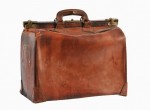 Vintage leather traveling bag with beautiful wear