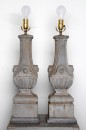 Pair of Cast Stone Lamps