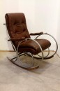 Eclectic Leather And Steel Rocker