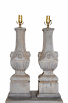 Pair of Cast Stone Lamps