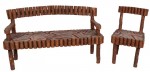 Unusual Adironack Bench And Chair