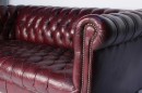 Antique Burgundy Leather Tufted Chesterfield Style Sofa
