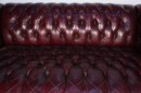 Antique Burgundy Leather Tufted Chesterfield Style Sofa