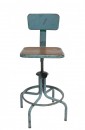 Drafting Stool in old blue paint c. 1940's - 1950's