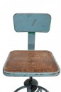 Drafting Stool in old blue paint c. 1940's - 1950's