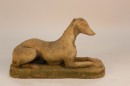 Pair of cast stone Whippet dogs c. 1940 from an estate in North Carolina