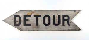 Double Sided Detour Sign