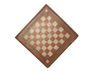 19th century game board with original white/red paint