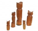 Interesting set of 5 carved wooden owls c. 1930