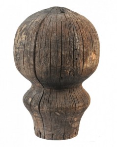 Interesting large wood post finial, beautifully aged