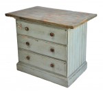 Chest of drawers in old green paint w/oversized top