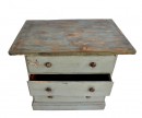 Chest of drawers in old green paint w/oversized top