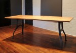 Cherry Wood Top Industrial Base Dining Table
