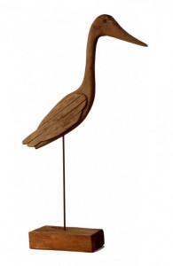 Carved wooden heron confidence decoy c 1950's