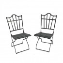 Set of 3 metal and wood folding outdoor chairs