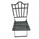 Set of 3 metal and wood folding outdoor chairs