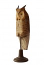 Carved wooden owl decoy c. 1920-30, in old paint